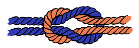 knot horizontal orange blue